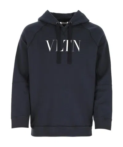 Valentino Vltn Print Hoodie In Black