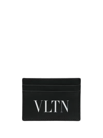 Valentino Garavani Vltn Logo-print Cardholder In Black