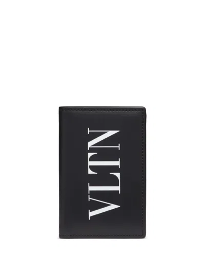 Valentino Garavani Vltn Print Cardholder In Black