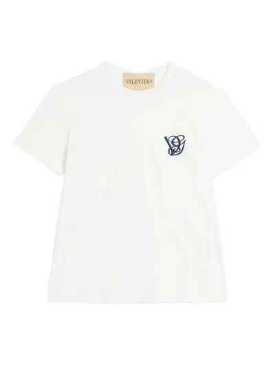 Valentino Cotton T-shirt With Vg Patch In White