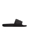 Valentino Garavani Man Sandals Black Size 7 Textile Fibers In Black