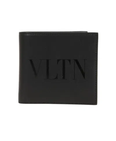 Valentino Garavani Vltn-print Wallet In Black