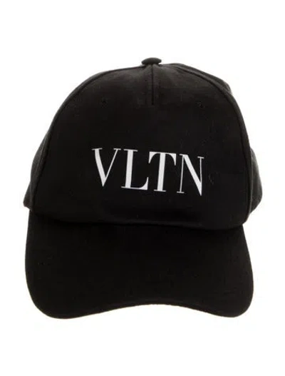 Pre-owned Valentino Garavani Vltn Printed Baseball Cap In Black