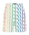 Valentino Vltn Times Bermuda Shorts In White