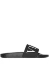 Valentino Vltn Rubber Slides In Black