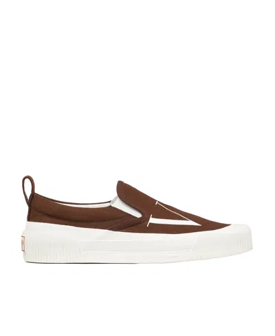 Valentino Garavani Vltn Slip-on Sneakers In Brown