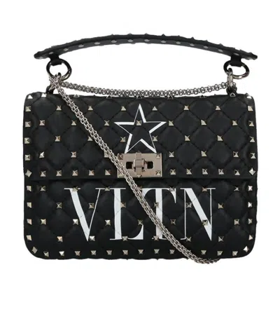Valentino Garavani Vltn Spike Tote Bag In Black
