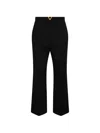 Valentino Tailored Trousers Belt Loops Gold Tone Detail In Black