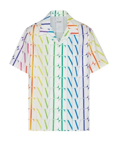 Valentino Vltn Times Logo-print Shirt In White