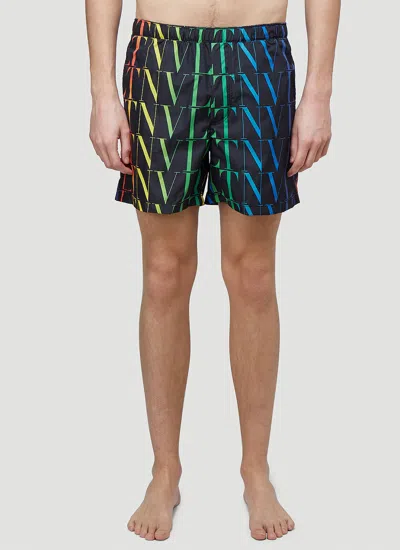 Valentino Vltn Times Swim Shorts In Black