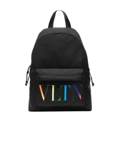 Valentino Garavani Valentino Vltn Times Zip-up Backpack In Black
