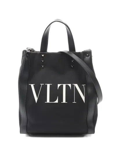 Pre-owned Valentino Garavani Vltn Tote Bag In Black