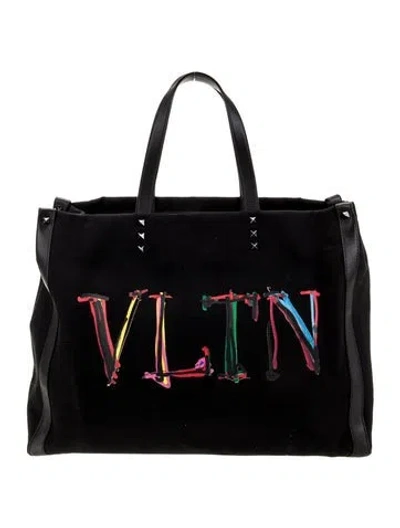 Pre-owned Valentino Garavani Vltn Tote In Black