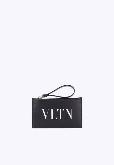 Valentino Garavani Vltn Zip Leather Cardholder