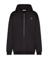 Valentino Vltnstar Zipped Hooded Jacket In Black