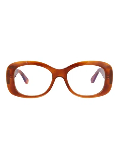 Valentino Garavani Valentino Vlx Eyeglasses In 20360 - Havana-havana-transparent