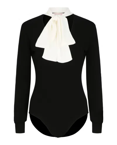 Valentino V-neck Bodysuit W/shawl In Multi