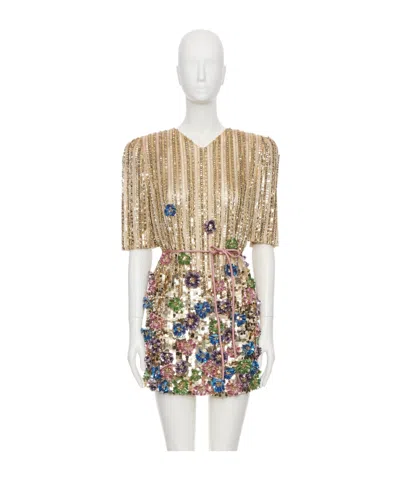 Valentino V-neck Dress In Multi