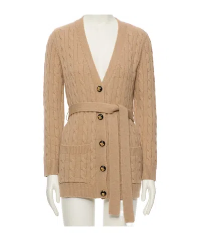 Valentino V-neck Long-sleeved Cardigan In Brown