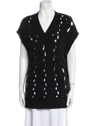 Pre-owned Valentino V-neck Sweater In Black