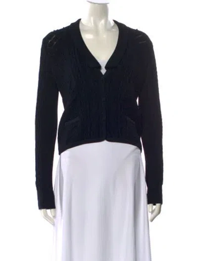 Pre-owned Valentino V-neck Sweater In Black
