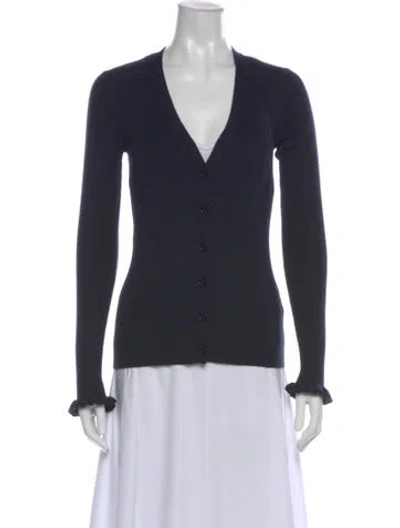Pre-owned Valentino V-neck Sweater In Blue