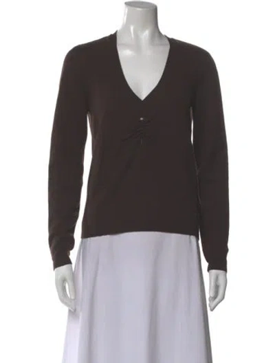 Pre-owned Valentino V-neck Sweater In Gray