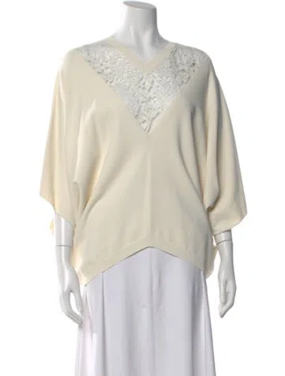 Pre-owned Valentino V-neck Sweater In Neutral