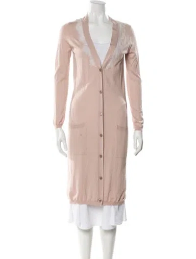 Pre-owned Valentino V-neck Sweater In Pink