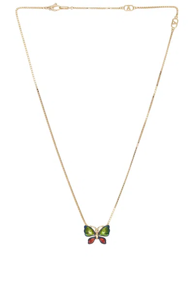 Valentino Garavani Vouloirvoler Butterfly Necklace In Green