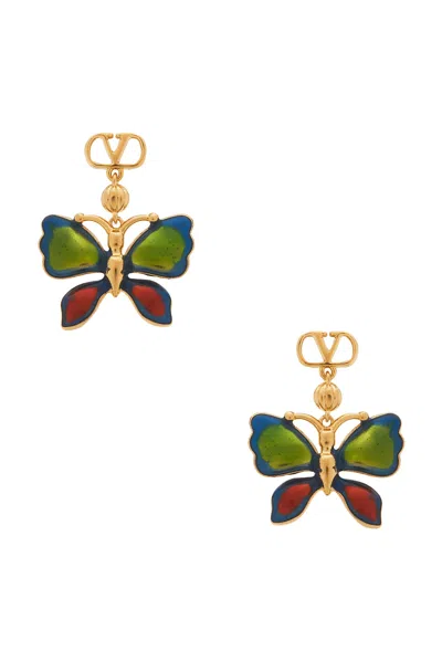 Valentino Garavani Vouloirvolver Butterfly Earrings In Multi