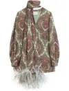 Valentino Voyage Imaginaire Silk Georgette Blouse In Neutrals