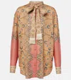 Valentino Bluse Voyage Imaginaire Aus Baumwollmusselin In Multicolor
