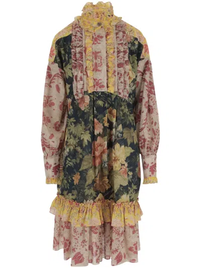 Valentino Voyage Imaginaire Muslin Short Dress In Multicolour