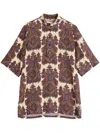 Valentino Linen Paisley Print Shirt In Brown