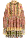 Valentino Kurzes Kleid Aus Voyage Imaginaire Kaschmir-musselin Frau Multicolor 44 In Yellow