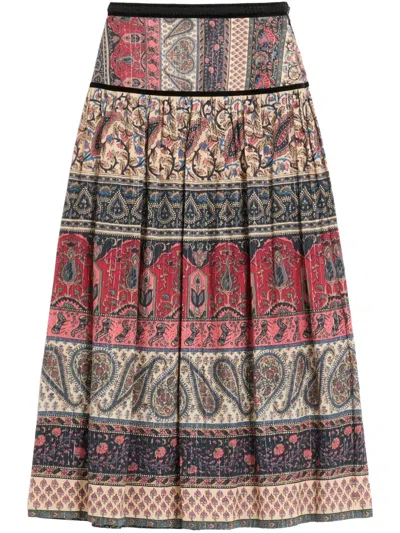 VALENTINO VOYAGE IMAGINAIRE-PRINT MUSLIN MIDI SKIRT