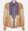 Valentino Cotton Muslin Shirt With Patchwork Pattern In Multicoloured