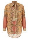 Valentino 'imaginary Journey' Patterned Shirt With Bow Tie In Multi