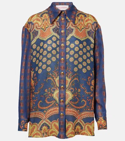 VALENTINO VOYAGE IMAGINAIRE VLOGO LINEN BLOUSE