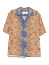 Valentino Imaginary Journey Linen Shirt In Multi