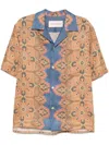 Valentino Imaginary Journey Linen Shirt In Multi
