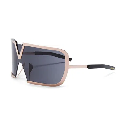 Valentino Garavani V-romask Vls-120a Rose Gold/dark Grey In Black