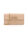 Valentino Vsling Chain Wallet In Nude