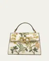 Valentino Vsling Mini Flower Bird Beaded Satin Top-handle Bag