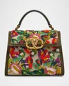 Valentino Vsling Mini Flower Embroidered Top-handle Bag In Nat-multi