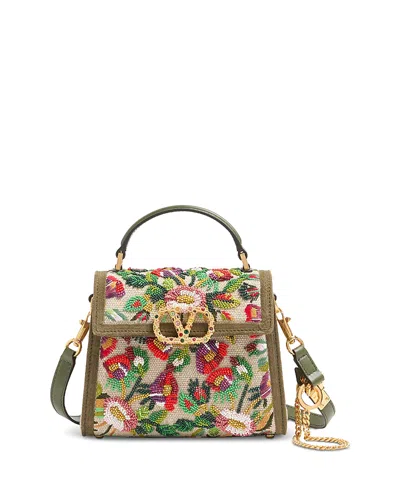 Valentino Garavani Vsling Mini Jewel Vlogo Embroidered Convertible Top Handle Bag In Multi