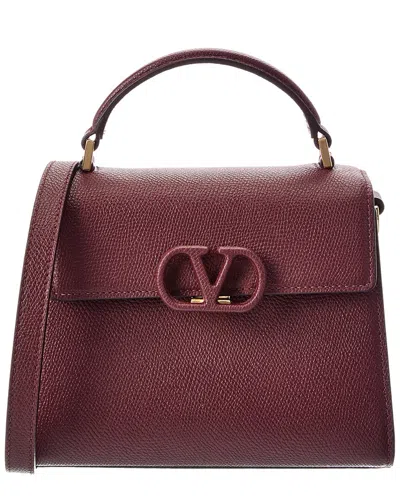 Valentino Garavani Valentino Vsling Mini Leather Satchel In Burgundy