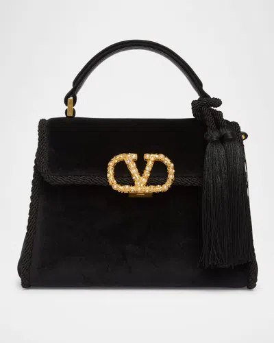 Valentino Garavani Vsling Mini Velvet Top-handle Bag