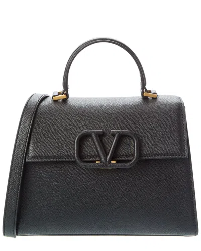 Valentino Garavani Valentino Vsling Small Grainy Leather Shoulder Bag In Black
